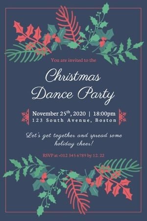 Blue Background Of Christmas Dance Party Pinterest Post Template and Ideas  for Design | Fotor