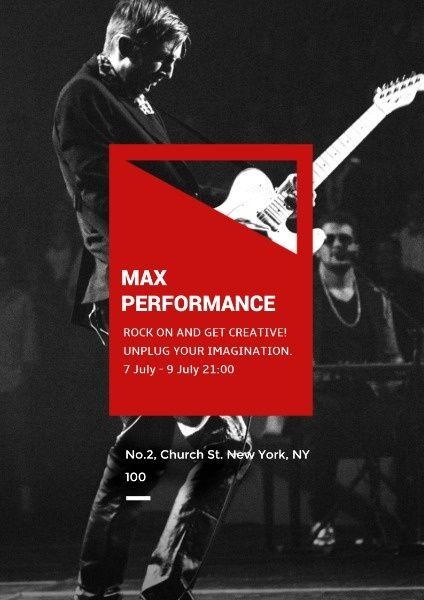 max performance, rock music, rock roll, Cool Music Festival Flyer Template