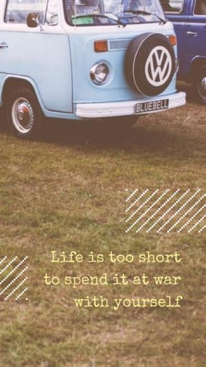 cars, quote, photo, Vintage Grassland And Car  Instagram Story Template