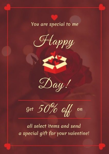 valentine’s day, discount, sale, Happy Valentine's Day Promotion Poster Template