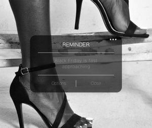 Black Friday Fashion E-commerce Online Shopping Branding Reminder Shoes Facebook Post