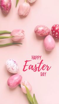 festival, holiday, greeting, Soft Pink Minimal Easter Day Instagram Story Template