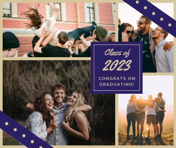 Students Graduation Photo Collage Facebook Post