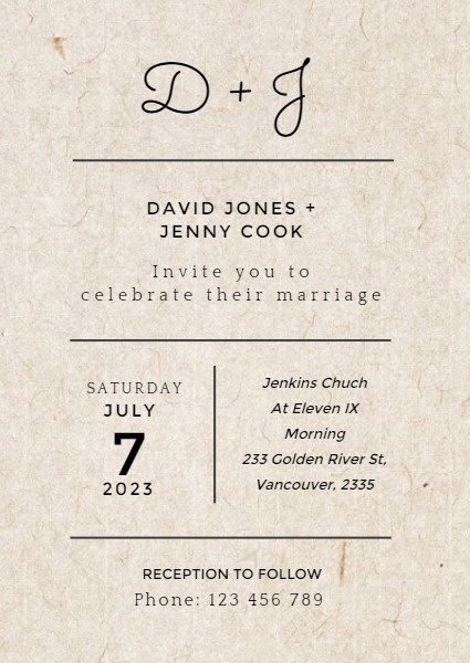 Typography Wedding Invitation Invitation