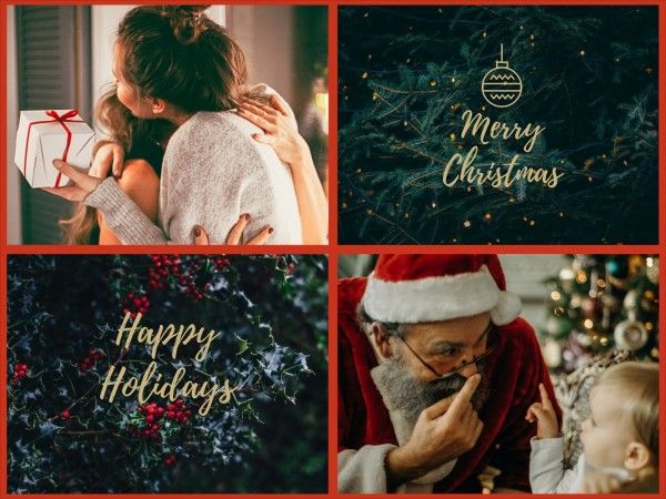 family, photograph, love, Black Christmas Photo Collage Photo Collage 4:3 Template