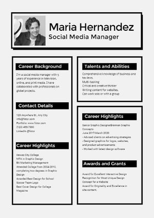 Social Media Marketing CV Resume