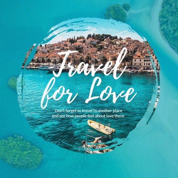 life, tour, book, Travel For Love Ocean Photo Instagram Post Template