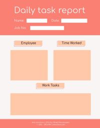 business, company, working day, Red Simple Blank Work Daily Report Template
