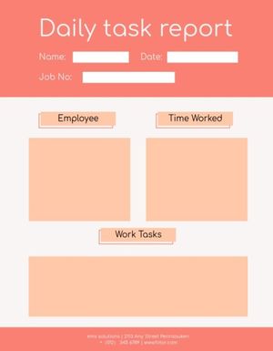 business, company, working day, Red Simple Blank Work Daily Report Template