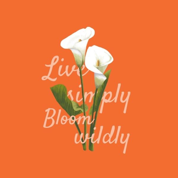 Orange Lily Simple Quote Instagram Post Template and Ideas for Design ...