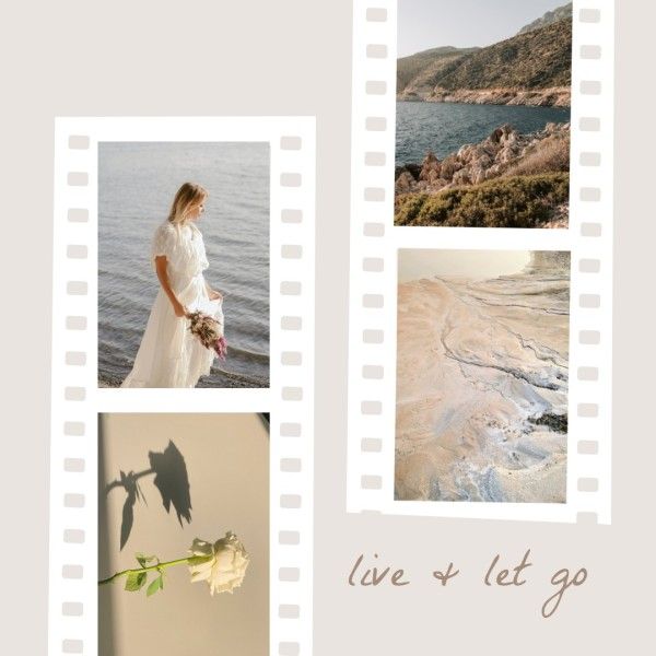 White Flower Girl By The Sea Photo Collage (Square)