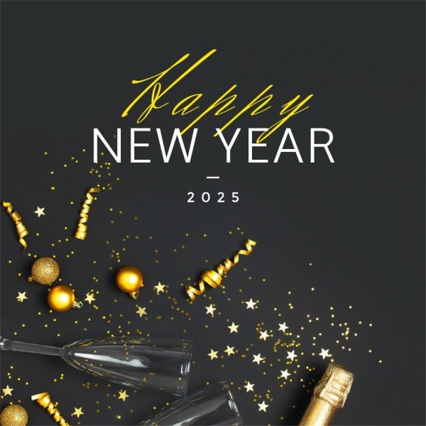 Balck Celebration Happy New Year Instagram Post