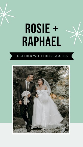 カスタマイズ可能な結婚式の青い背景instagram Storyのテンプレート Fotorデザインツール