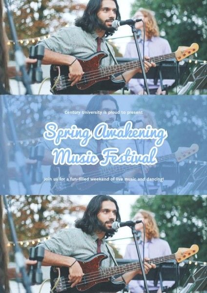 party, celebrity, grass, Blue Spring Awakening Music Festival Poster Template