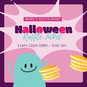 festival, holiday, life, Pink Halloween Restaurant Raffle  Instagram Post Template