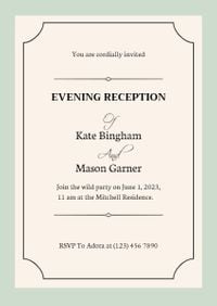 ceremony, engagement, proposal, Evening Reception Invitation Template