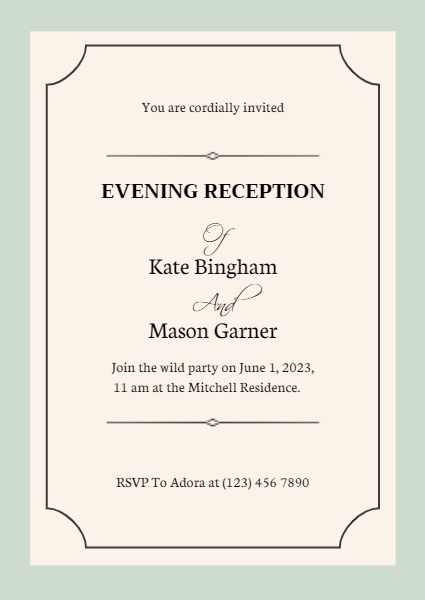 Evening Reception Invitation