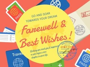 leave, journey, goodbye, Travel Farewell Wishes  Card Template