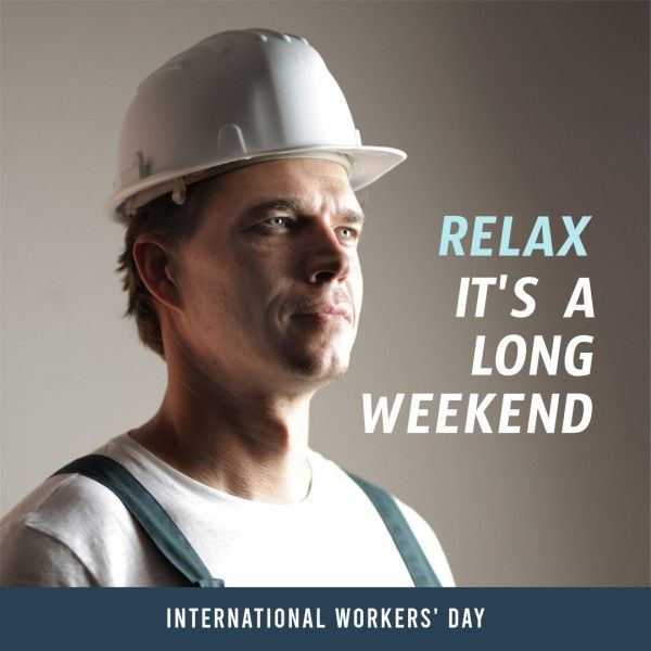 greeting, celebration, celebrate, Deep Blue Happy International Workers' Day Instagram Post Template