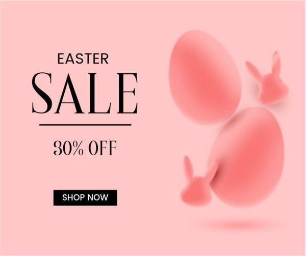 easter day, discount, promo, Red Minimal Easter Sale Facebook Post Template