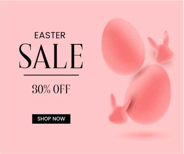 Red Minimal Easter Sale Facebook Post