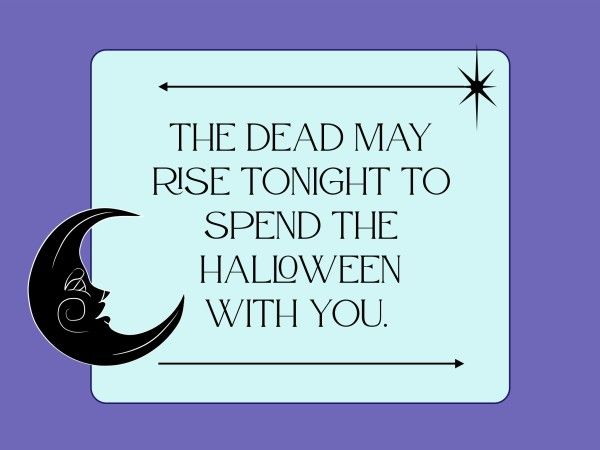 horror, fun, trick or treat, Cartoon Cute Spooky Halloween Quote Card Template