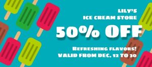 popsicle, shop, food, Blue Ice Cream Store Coupon Gift Certificate Template