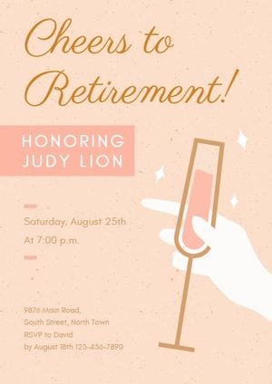 cheers, event, parties, Retirement Party Invitation Template