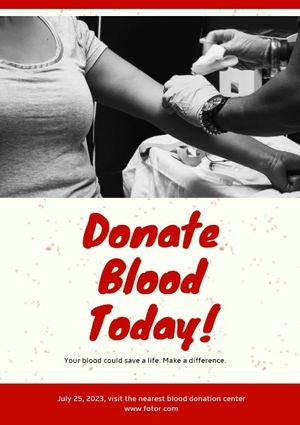 简单的献血日 英文海报