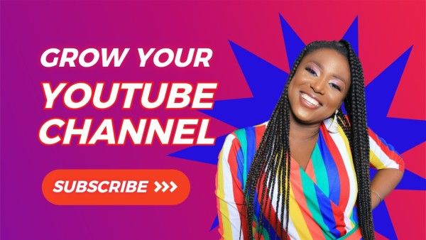 subscribe, tips, ideas, Purple Gradient Channel Youtube Thumbnail Template