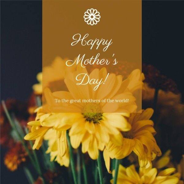 mom, mum, mommy, Yellow Mother's Day Greeting Instagram Post Template
