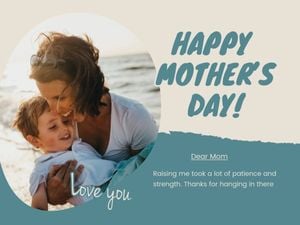 Blue Happy Mother's Day Card