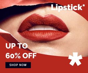 beauty, fashion, cosmetics, Red Lipstick Banner Ads Medium Rectangle Template