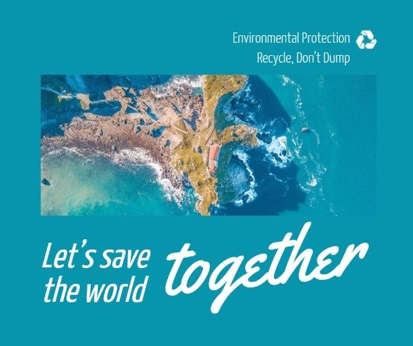 save, world, earth, Environment Protection Facebook Post Template
