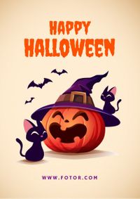 holiday, greeting, celebration, Cartoon Happy Halloween Poster Template
