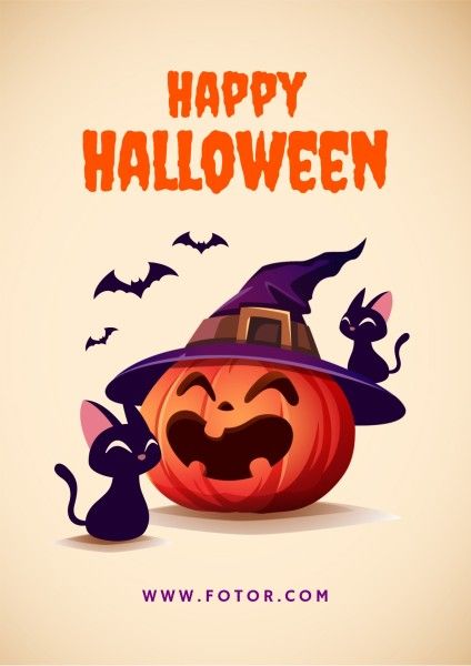 holiday, greeting, celebration, Cartoon Happy Halloween Poster Template