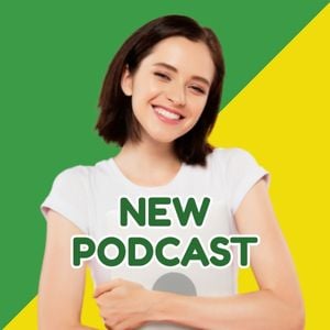绿色和黄色简单肖像 Podcast封面
