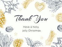 Floral Illustration Thank You Merry Christmas Card