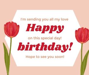 flower, leaf, wife, Pink Rose Birthday Wishes Facebook Post Template