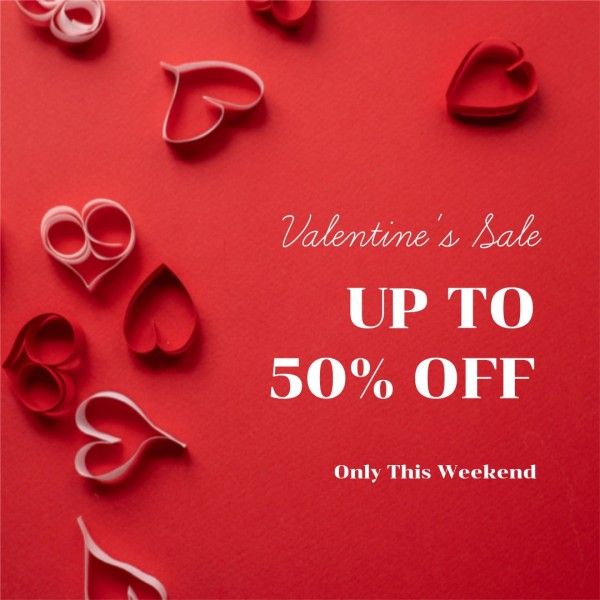 valentine’s day, discount, valentines day, Happy Valentine's Day Promotion Instagram Post Template
