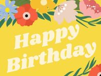 wishes, anniversary, greeting, Yellow Flower Happy Birthday Card Template