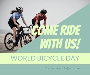 bike, sport, sports, Simple World Bicycle Day Facebook Post Template