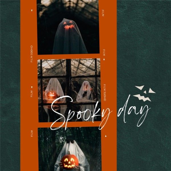 horror, fun, life, Spooky Halloween Photo Collage (Square) Template