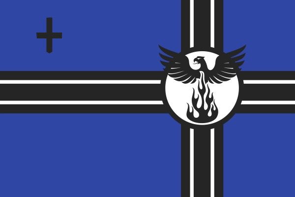 team, club, symbol, Black And Blue Phoenix Flag Template