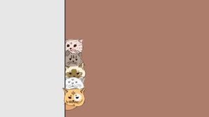 Brown Cartoon Cat Peep Desktop Wallpaper Template and Ideas for Design |  Fotor