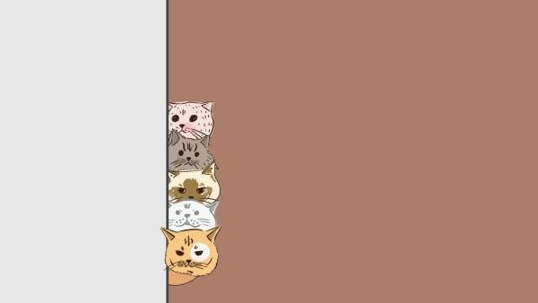 cats, animal, pets, Brown Cartoon Cat Peep Desktop Wallpaper Template