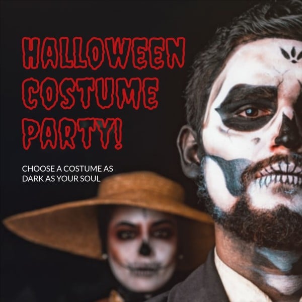 Black Halloween Costume Party Instagram Post