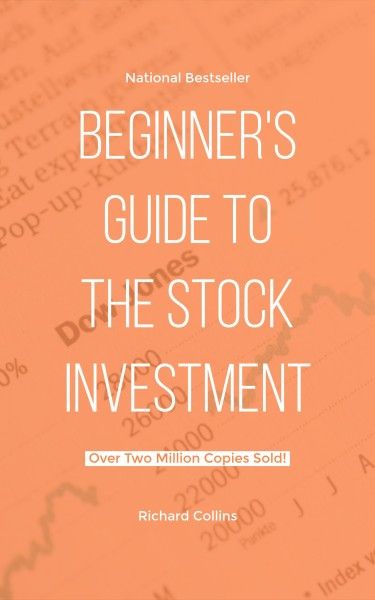 finance, financial, simple, Orange Stock Investment Guide Book Cover Template
