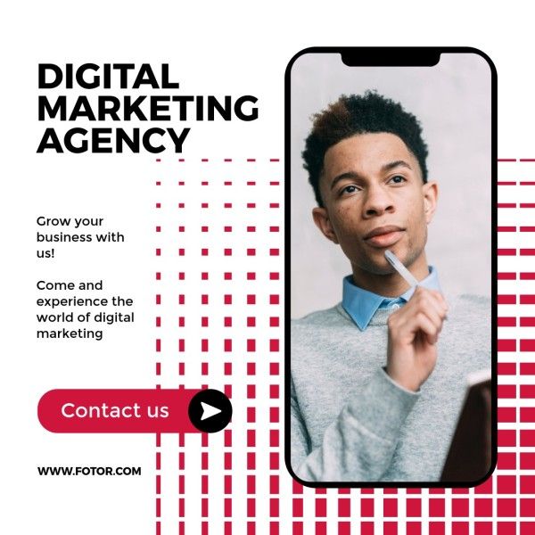 measure, tip, small business, Gradient Digital Marketing Agency Introduction Instagram Post Template