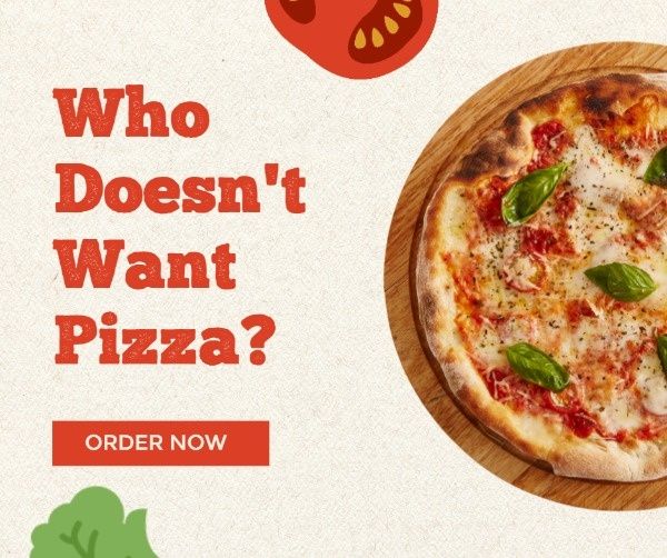 facebook ad, advertisement, ads, Red Pizza Day Facebook Post Template